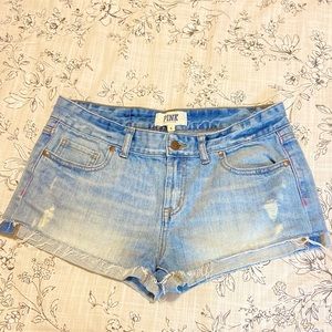 Distressed Victoria Secret PINK Denim Shorts